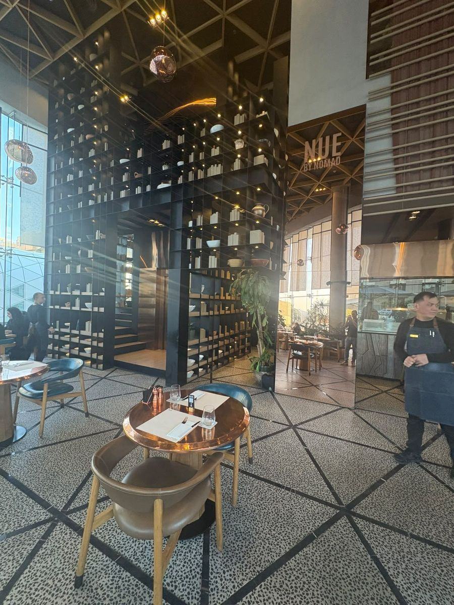 NUE Restaurant Riyadh dining area and stone flooring